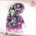 Escovado e impressão digital 100% Mulberry Silk Scarf